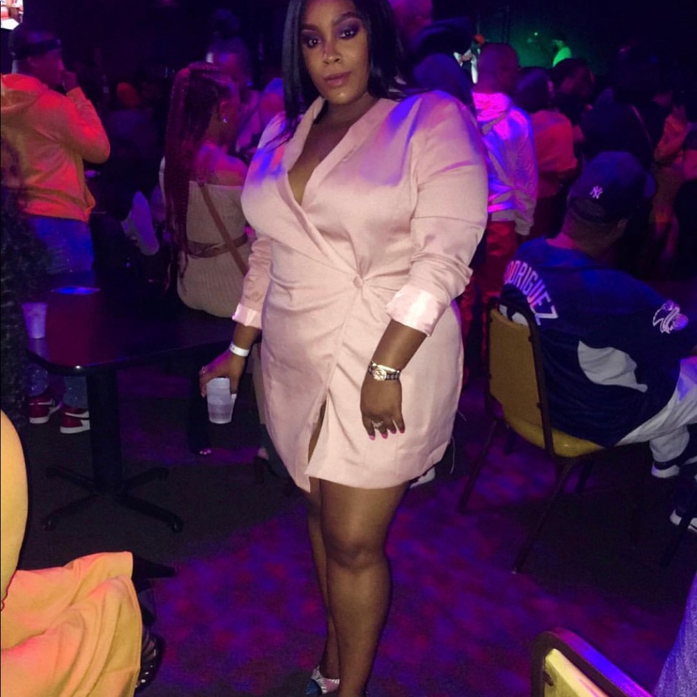 Pink blazer dress